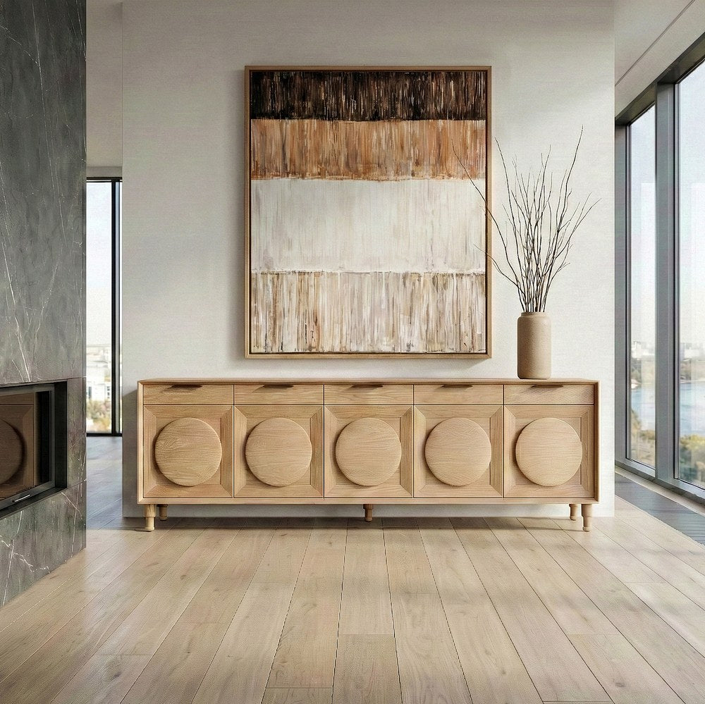 APARADOR NATURAL MADERA DE ROBLE SAL�N 240 X 40 X 77 CM