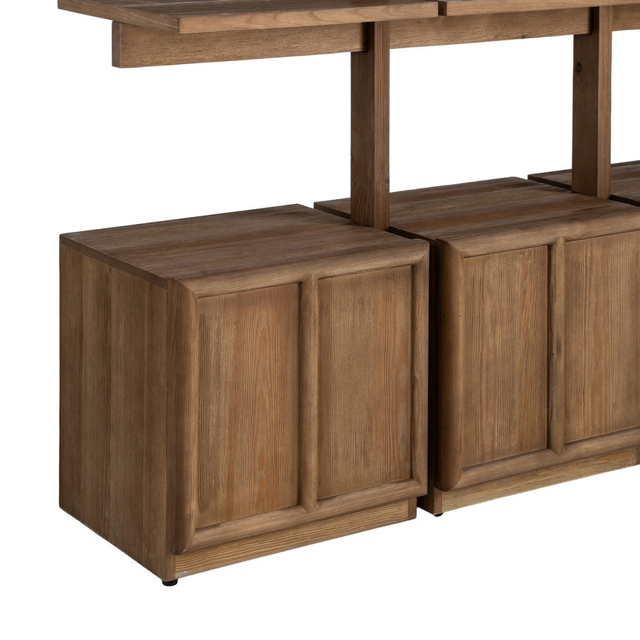 PINE WOOD LIVING ROOM SHELVING UNIT 210.50 X 44.50 X 187 CM