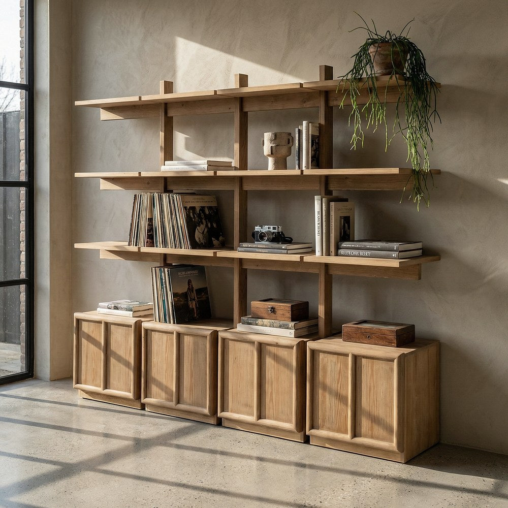 ESTANTER�A MADERA DE PINO SAL�N 210,50 X 44,50 X 187 CM