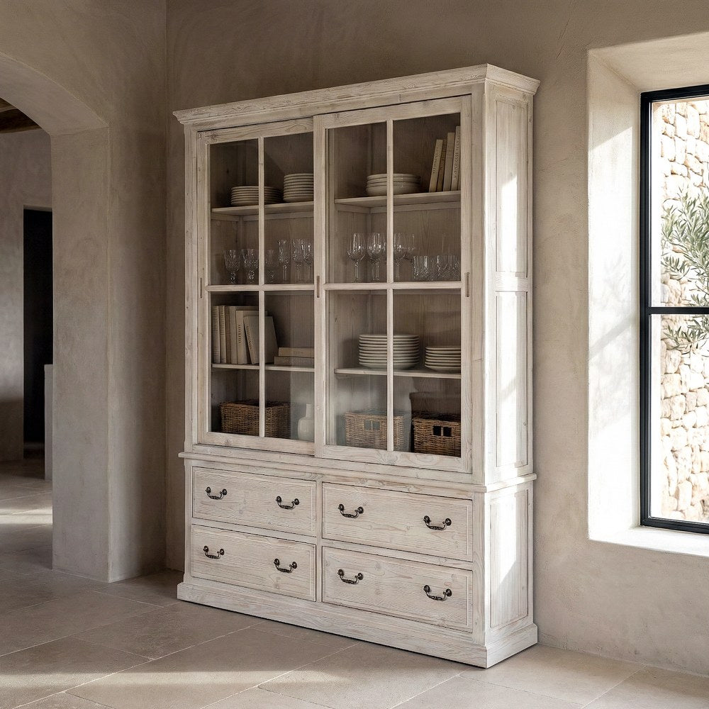ALACENA BLANCO ROZADO MADERA DE PINO 180 X 44 X 240 CM