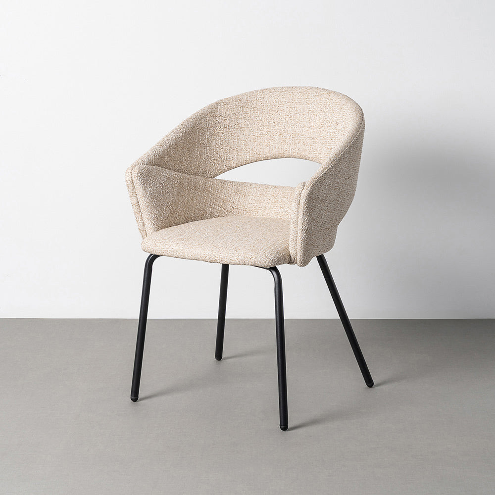 SILLA BRAZOS BEIGE TEJIDO-METAL 59 X 61 X 82 CM