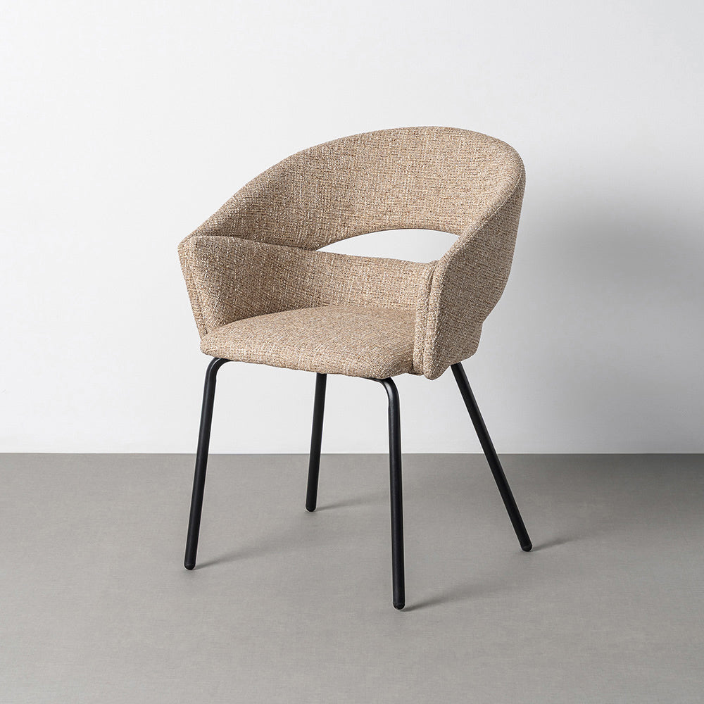 SILLA BRAZOS TAUPE TEJIDO-METAL 59 X 61 X 82 CM
