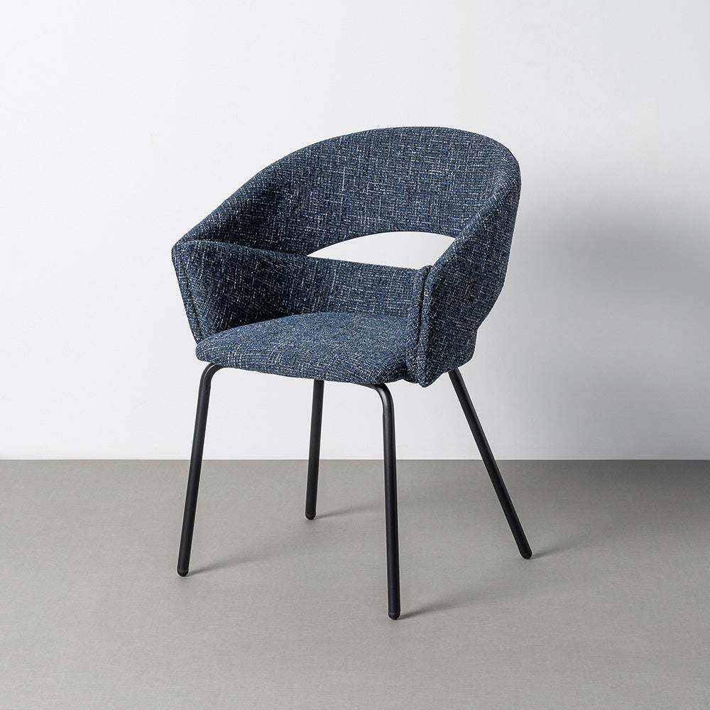 SILLA BRAZOS AZUL TEJIDO-METAL 59 X 61 X 82 CM