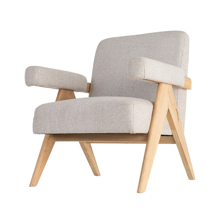 SILLÓN BEIGE TEJIDO-MADERA SALÓN 74 X 76 X 85 CM