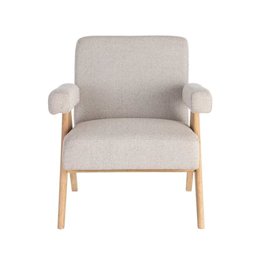 SILLÓN BEIGE TEJIDO-MADERA SALÓN 74 X 76 X 85 CM