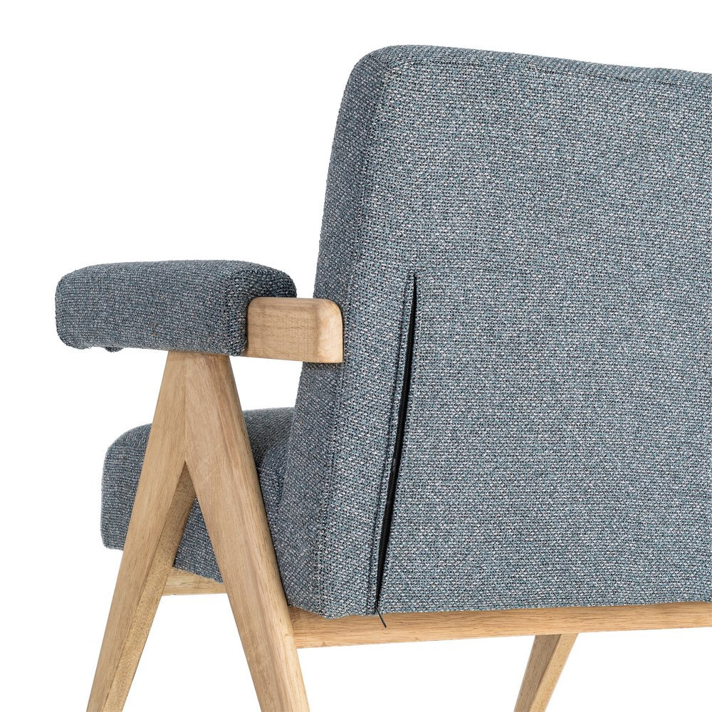 SILL�N AZUL TEJIDO-MADERA SAL�N 74 X 76 X 85 CM