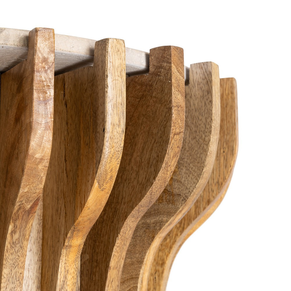 MESA AUXILIAR MADERA-M�RMOL SAL�N 53 X 53 X 62 CM