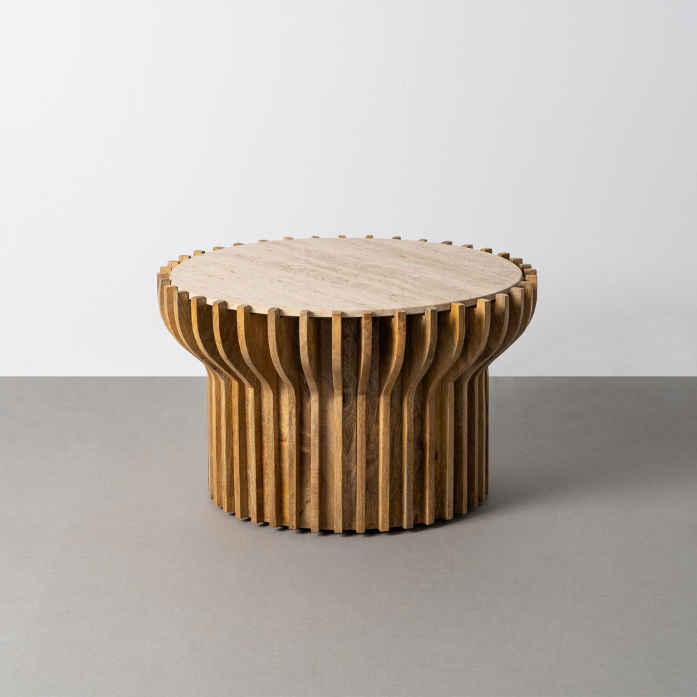 MESA CENTRO MADERA-M�RMOL SAL�N 78,50 X 78,50 X 47 CM