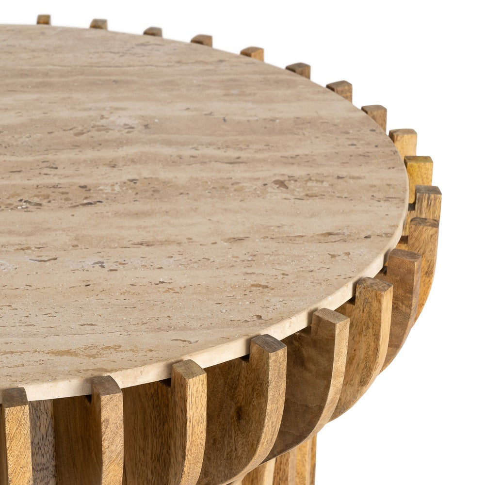 MESA CENTRO MADERA-M�RMOL SAL�N 78,50 X 78,50 X 47 CM
