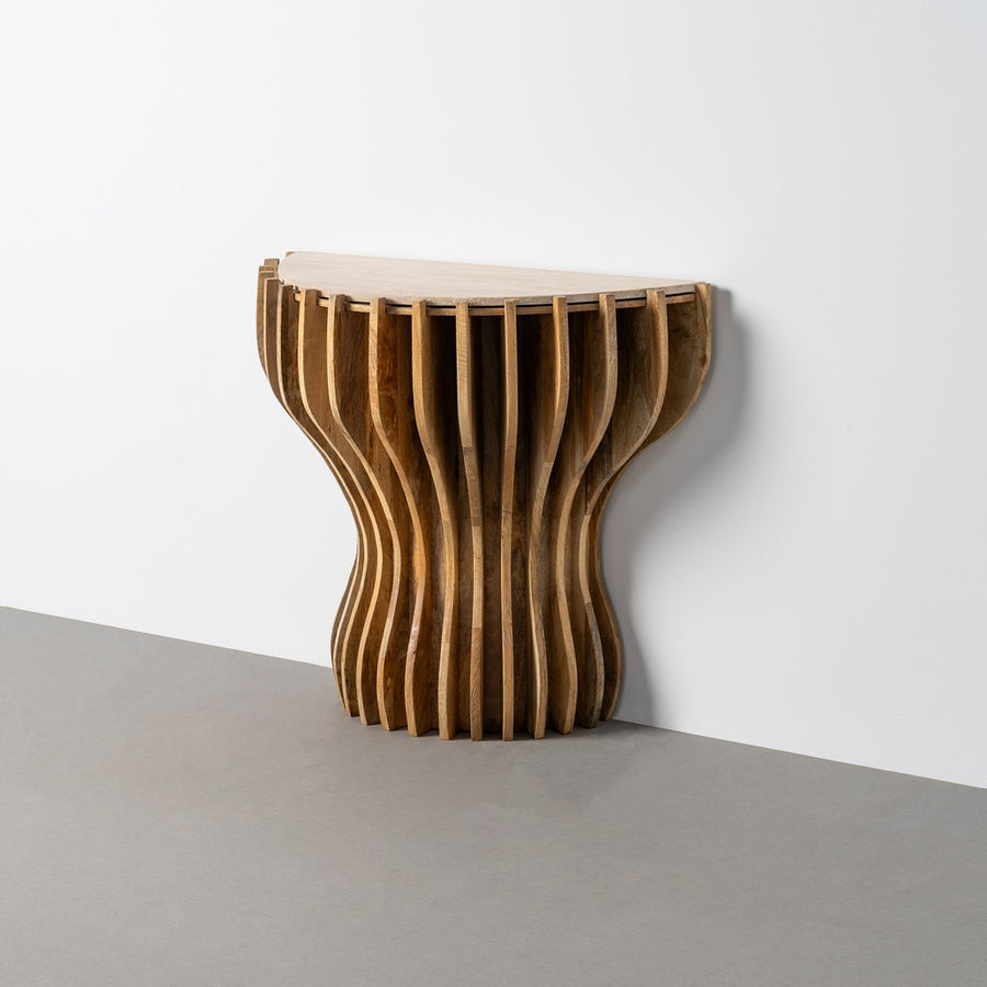 CONSOLA MADERA-MÁRMOL SALÓN 92 X 40 X 76 CM