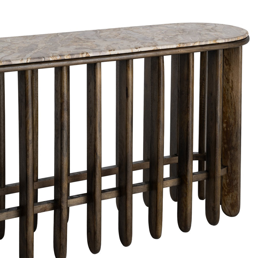 CONSOLA MADERA-MÁRMOL SALÓN 160 X 40 X 76 CM