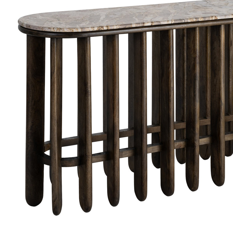CONSOLA MADERA-MÁRMOL SALÓN 160 X 40 X 76 CM