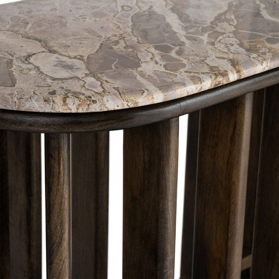 CONSOLA MADERA-MÁRMOL SALÓN 160 X 40 X 76 CM