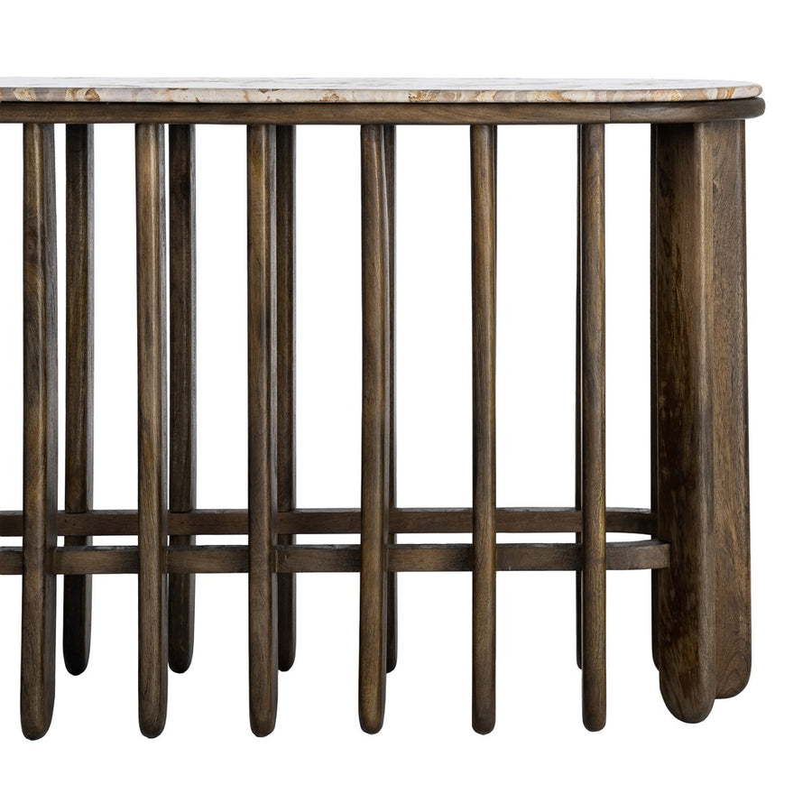 CONSOLA MADERA-MÁRMOL SALÓN 160 X 40 X 76 CM