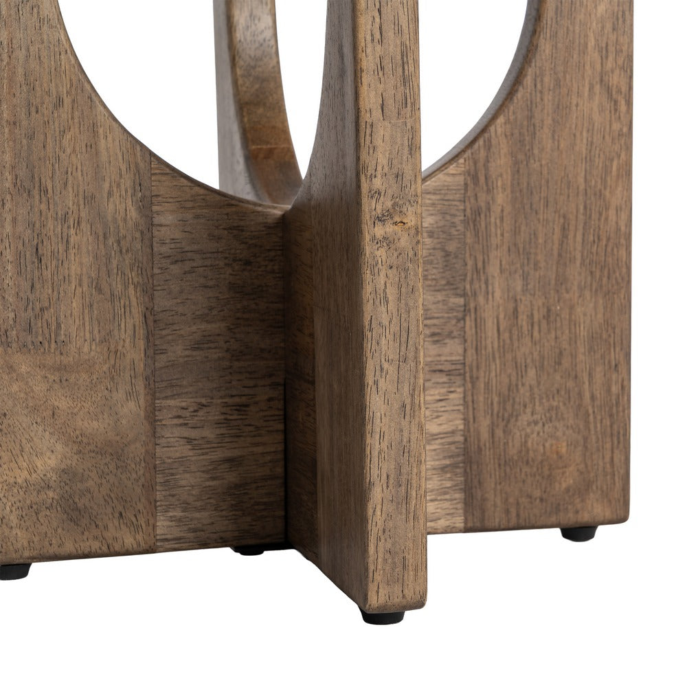 MESA AUXILIAR MARR�N MADERA-CRISTAL 40 X 40 X 51 CM