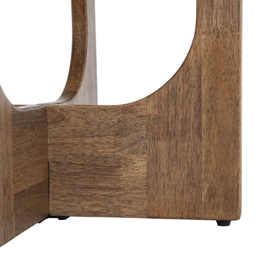 MESA CENTRO MARRÓN MADERA-CRISTAL 60 X 60 X 41 CM