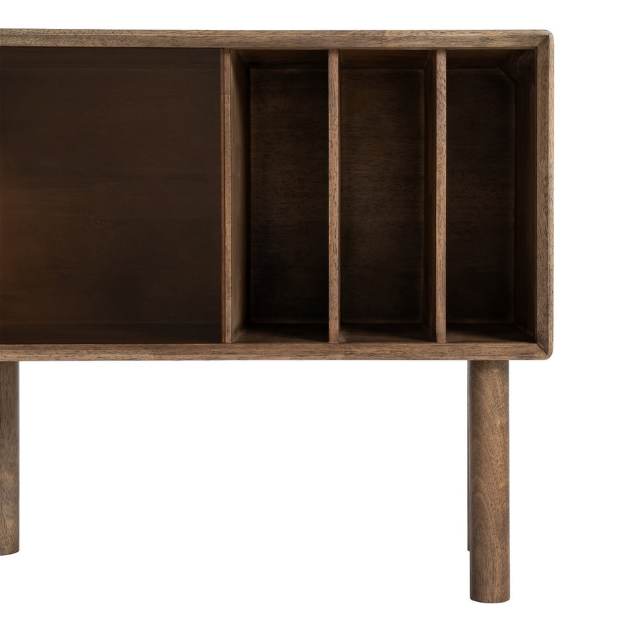 MUEBLE AUXILIAR MARRÓN MADERA-CRISTAL 80 X 38 X 70 CM