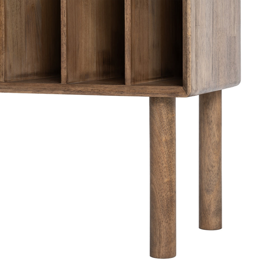 MUEBLE AUXILIAR MARRÓN MADERA-CRISTAL 80 X 38 X 70 CM