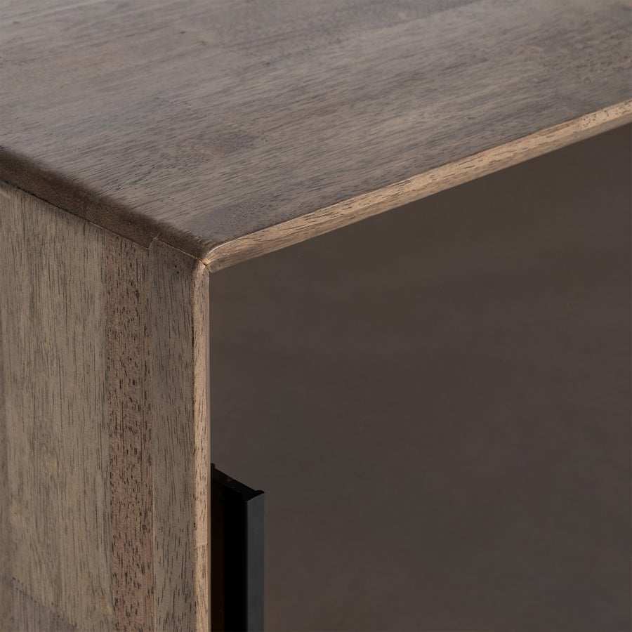 MUEBLE AUXILIAR MARRÓN MADERA-CRISTAL 80 X 38 X 70 CM