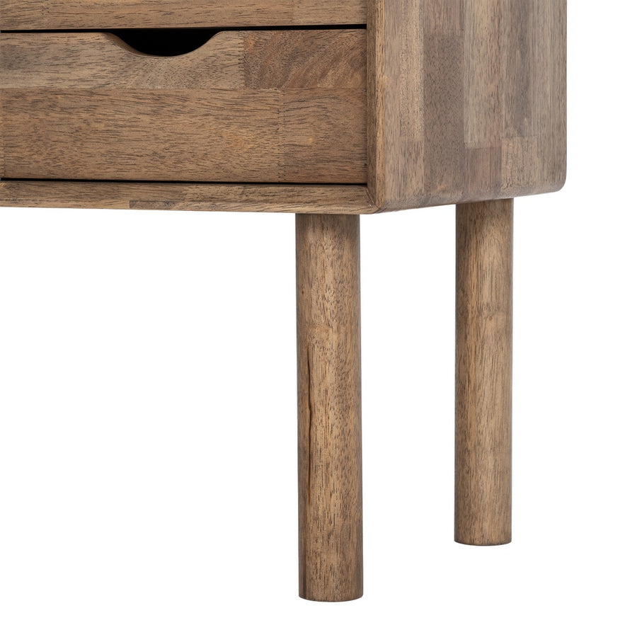 MUEBLE AUXILIAR MARRÓN MADERA-CRISTAL 80 X 38 X 70 CM
