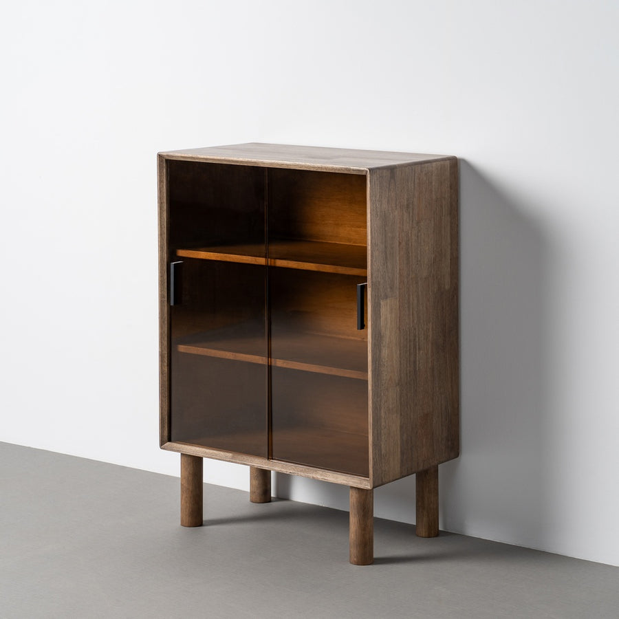 VITRINA MARRÓN MADERA-CRISTAL 70 X 40 X 100 CM