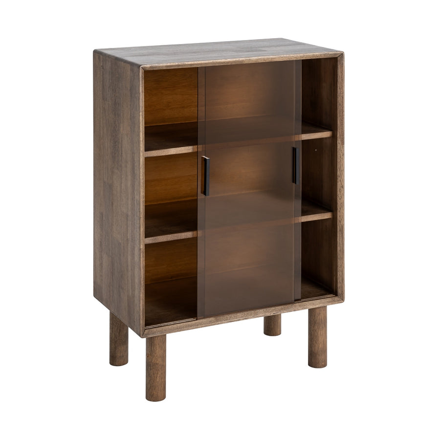 VITRINA MARRÓN MADERA-CRISTAL 70 X 40 X 100 CM