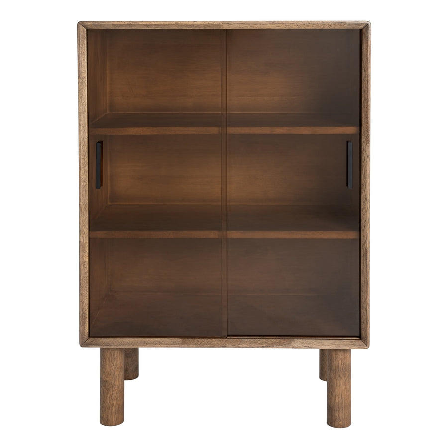 VITRINA MARRÓN MADERA-CRISTAL 70 X 40 X 100 CM
