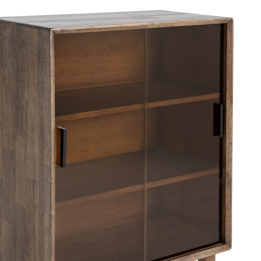 VITRINA MARRÓN MADERA-CRISTAL 70 X 40 X 100 CM