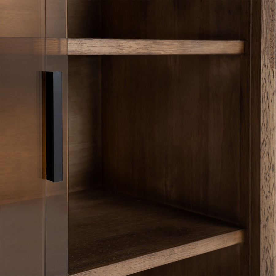 VITRINA MARRÓN MADERA-CRISTAL 70 X 40 X 100 CM
