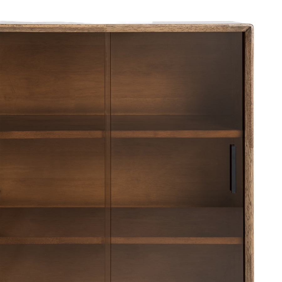 VITRINA MARRÓN MADERA-CRISTAL 70 X 40 X 100 CM
