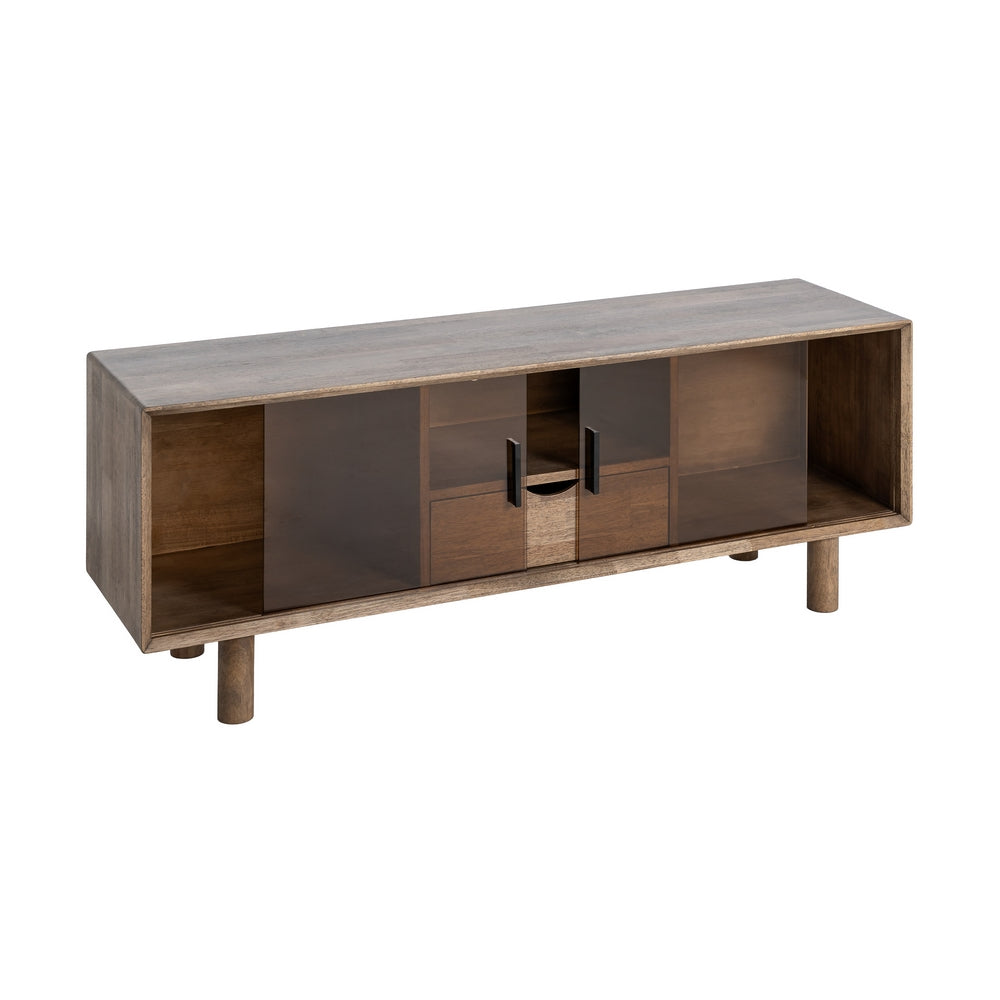 MUEBLE TV MARR�N MADERA-CRISTAL 150 X 40 X 55 CM