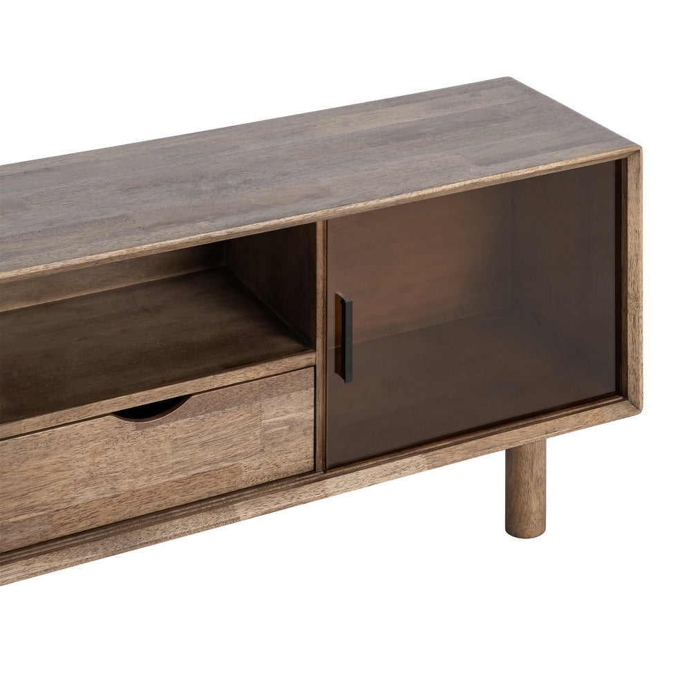 MUEBLE TV MARR�N MADERA-CRISTAL 150 X 40 X 55 CM