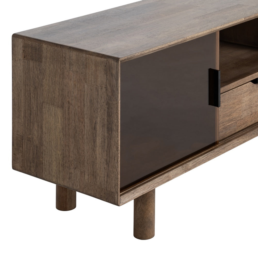 MUEBLE TV MARR�N MADERA-CRISTAL 150 X 40 X 55 CM
