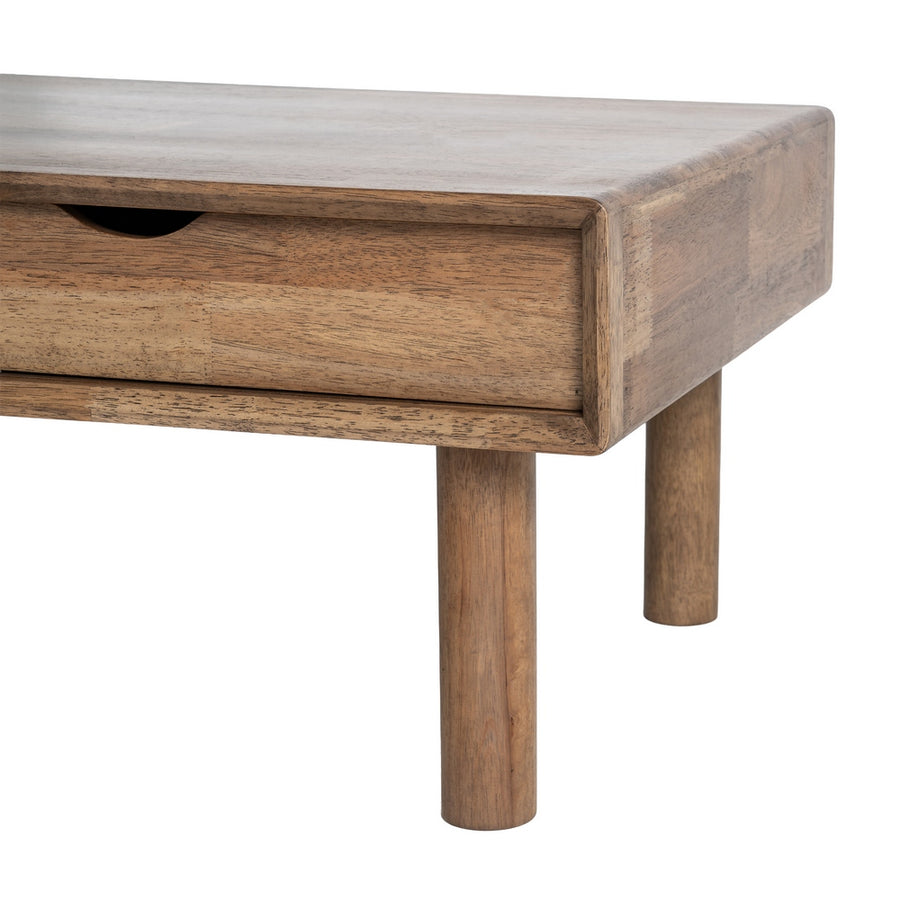 MESA CENTRO MARRÓN MADERA-CRISTAL 120 X 60 X 40 CM