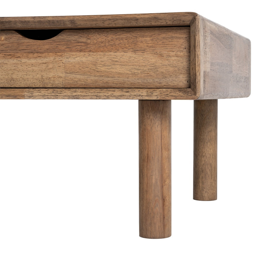 MESA CENTRO MARRÓN MADERA-CRISTAL 120 X 60 X 40 CM