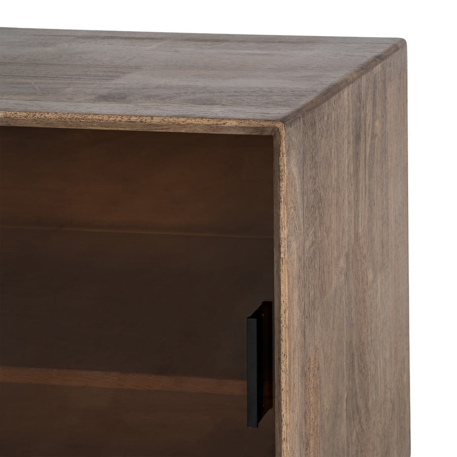 APARADOR MARRÓN MADERA-CRISTAL 160 X 46 X 80 CM