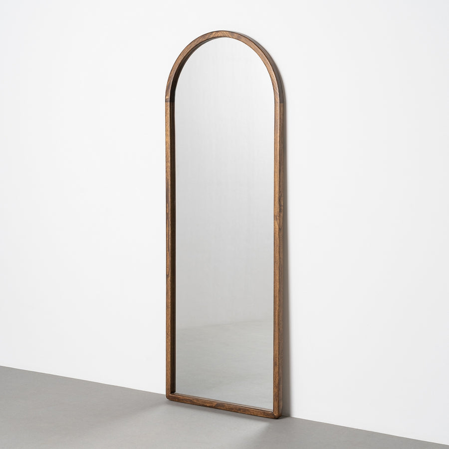 DARK BROWN PAULOWNIA WOOD MIRROR 60 X 3 X 160 CM