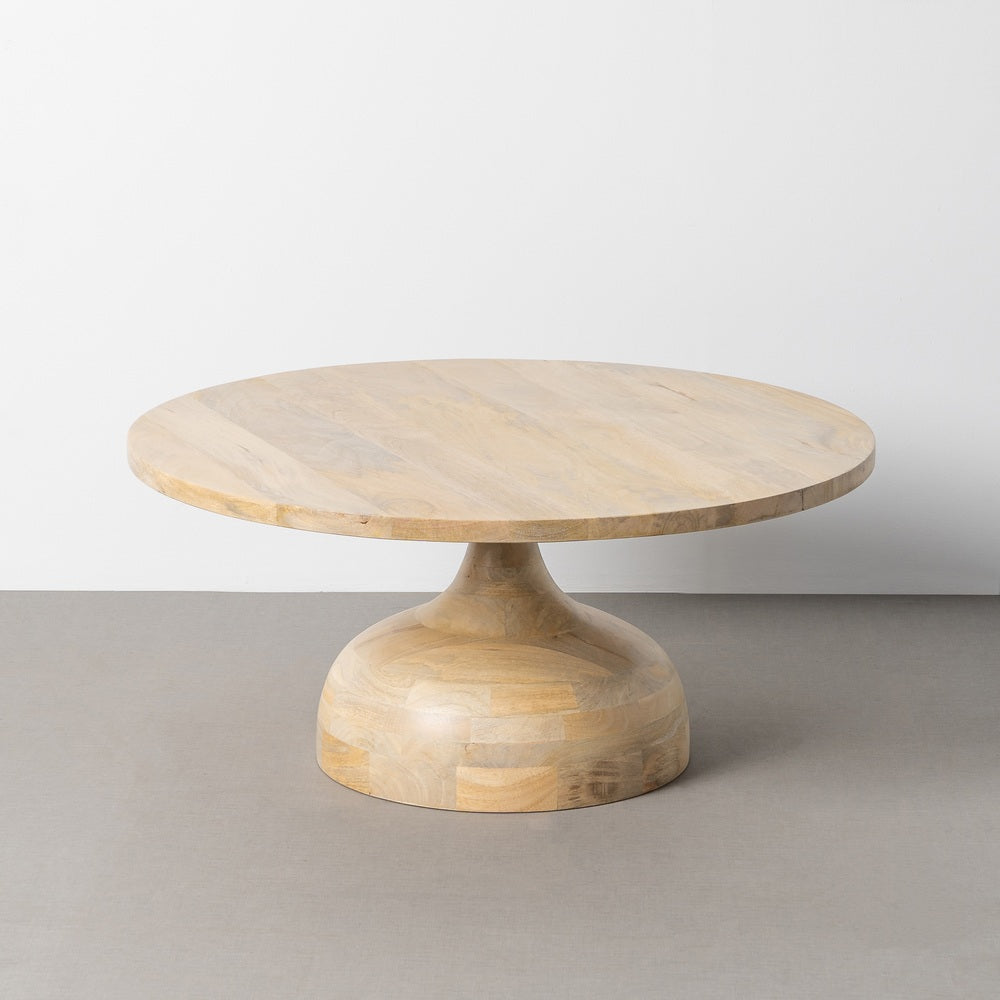 MESITA NATURAL MADERA DE MANGO SALÓN 90 X 90 X 40 CM
