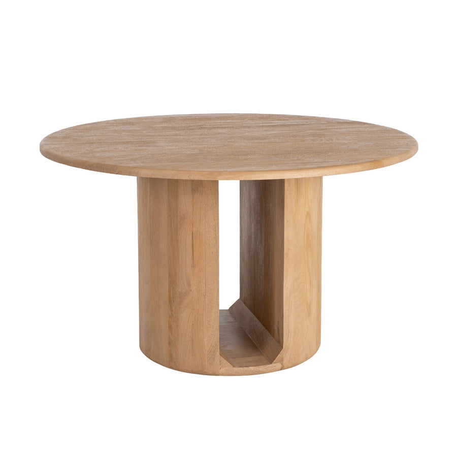 MESA COMEDOR NATURAL MADERA DE MANGO 130 X 130 X 76 CM