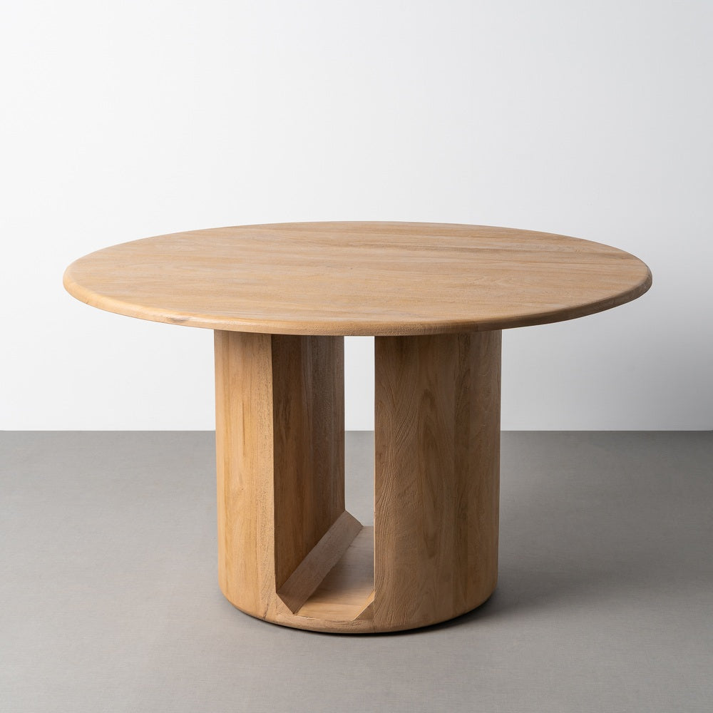 MESA COMEDOR NATURAL MADERA DE MANGO 130 X 130 X 76 CM