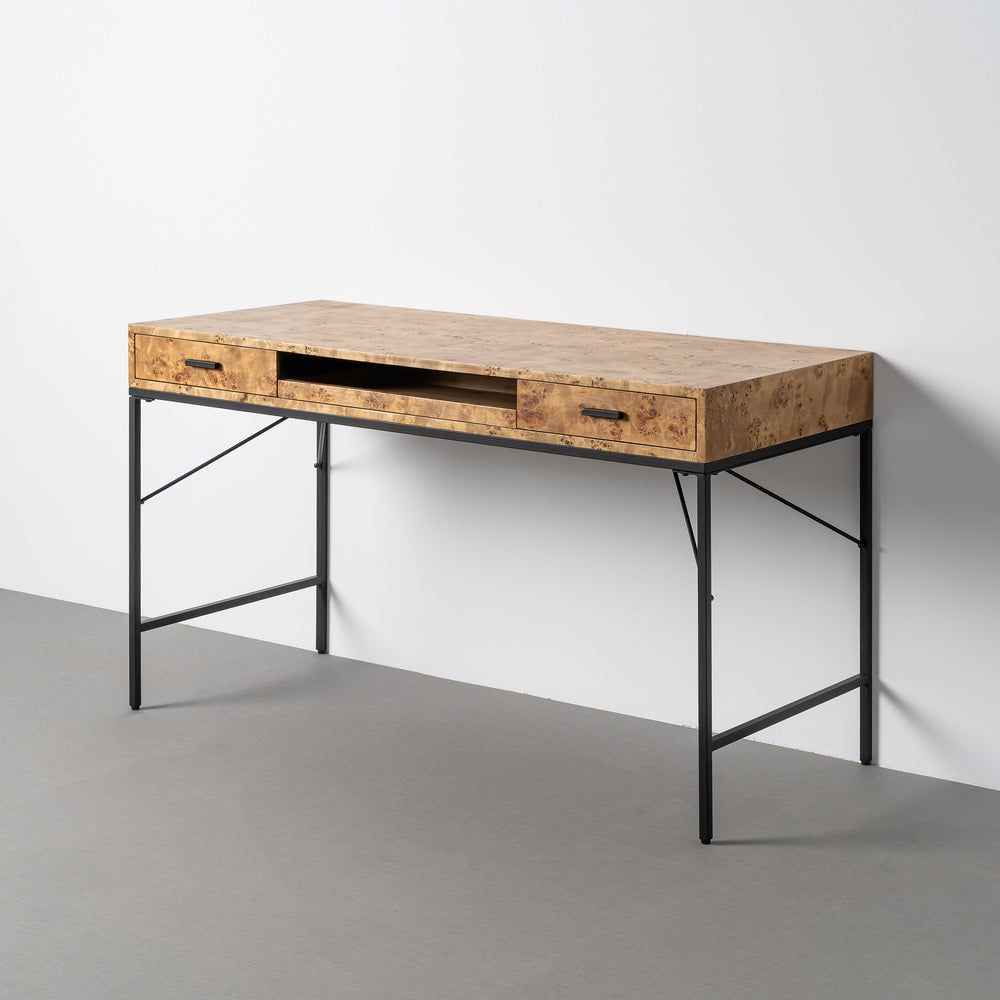 ESCRITORIO NATURAL-NEGRO DM-METAL 140 X 60 X 80 CM