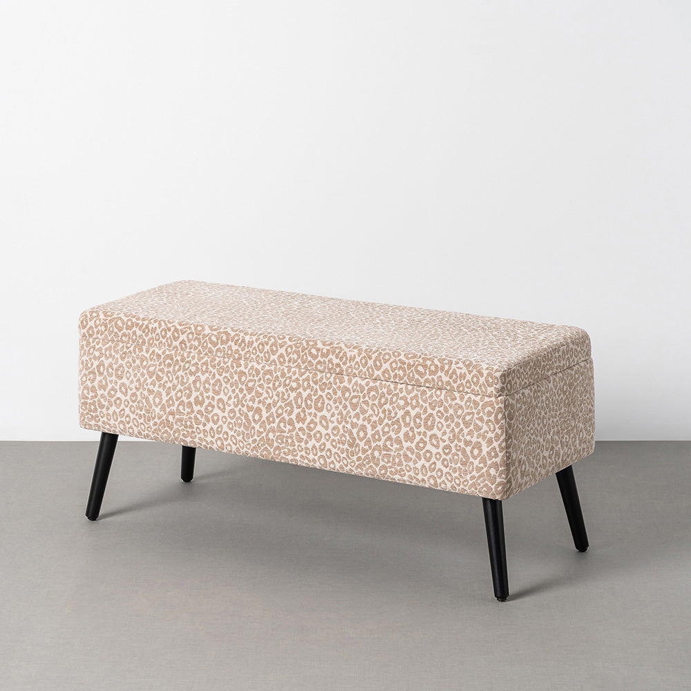 BANCO BAÚL CREMA-BEIGE DM-TEJIDO 100 X 40 X 44 CM