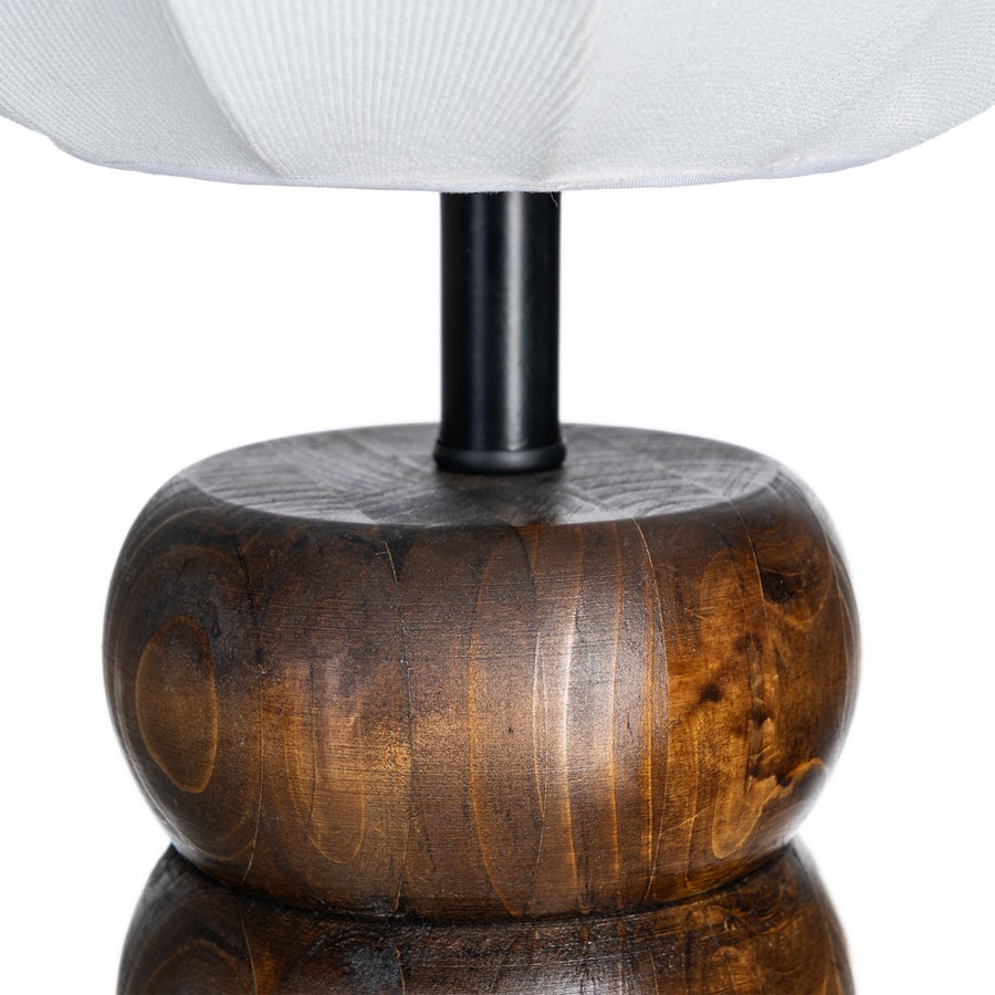 LÁMPARA MESA MARRÓN TEJIDO-MADERA 25 X 25 X 39,50 CM