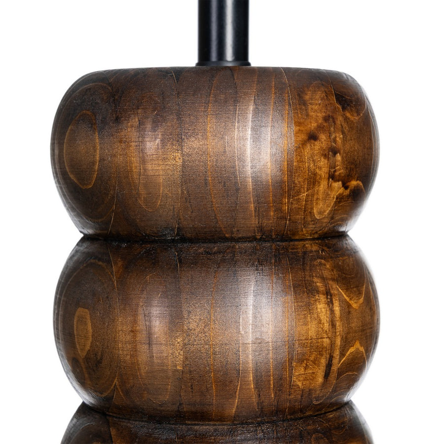 LÁMPARA MESA MARRÓN TEJIDO-MADERA 25 X 25 X 39,50 CM