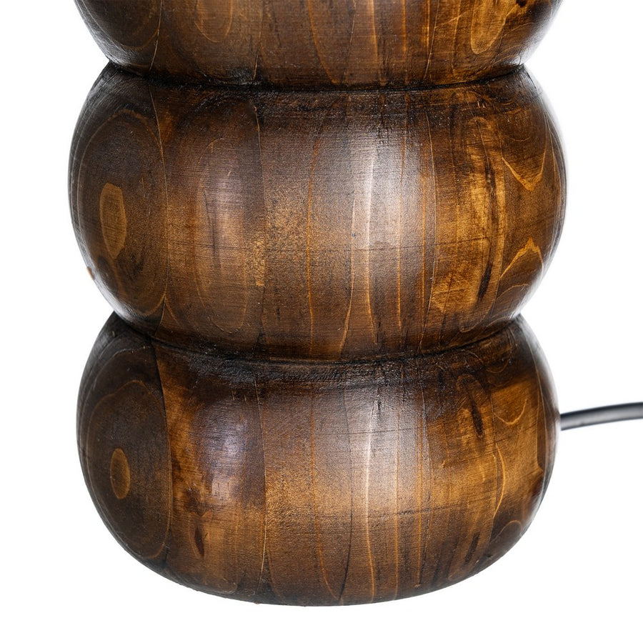 LÁMPARA MESA MARRÓN TEJIDO-MADERA 25 X 25 X 39,50 CM