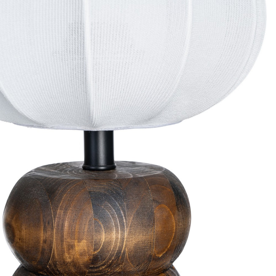 BROWN FABRIC-WOODEN TABLE LAMP 21 X 21 X 26.50 CM