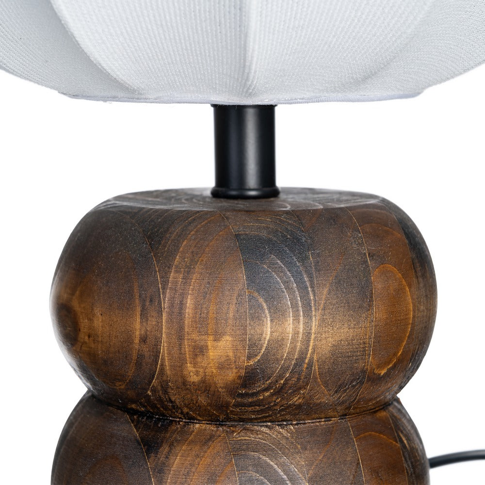 LÁMPARA MESA MARRÓN TEJIDO-MADERA 21 X 21 X 26,50 CM