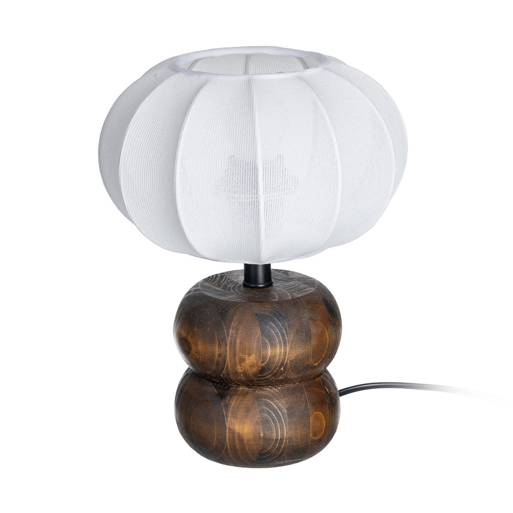 BROWN FABRIC-WOODEN TABLE LAMP 21 X 21 X 26.50 CM