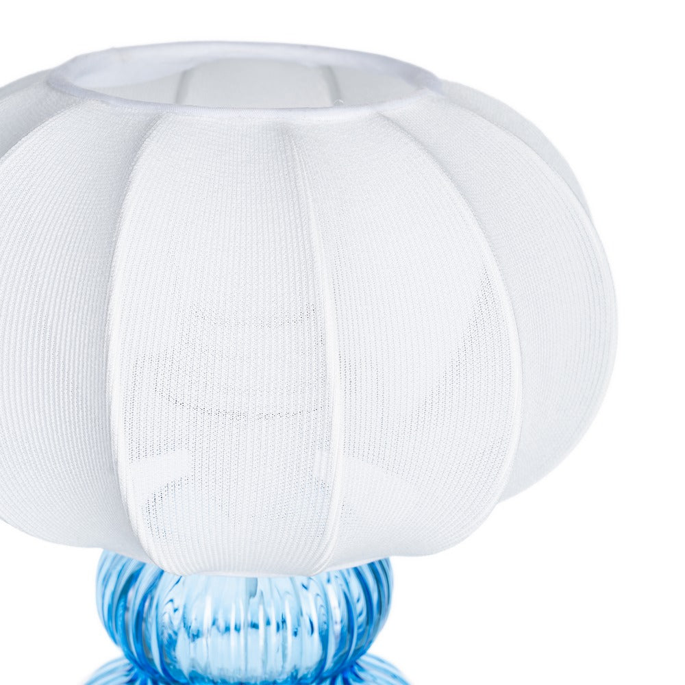 L�MPARA MESA AZUL CRISTAL-TEJIDO 21 X 21 X 25,50 CM