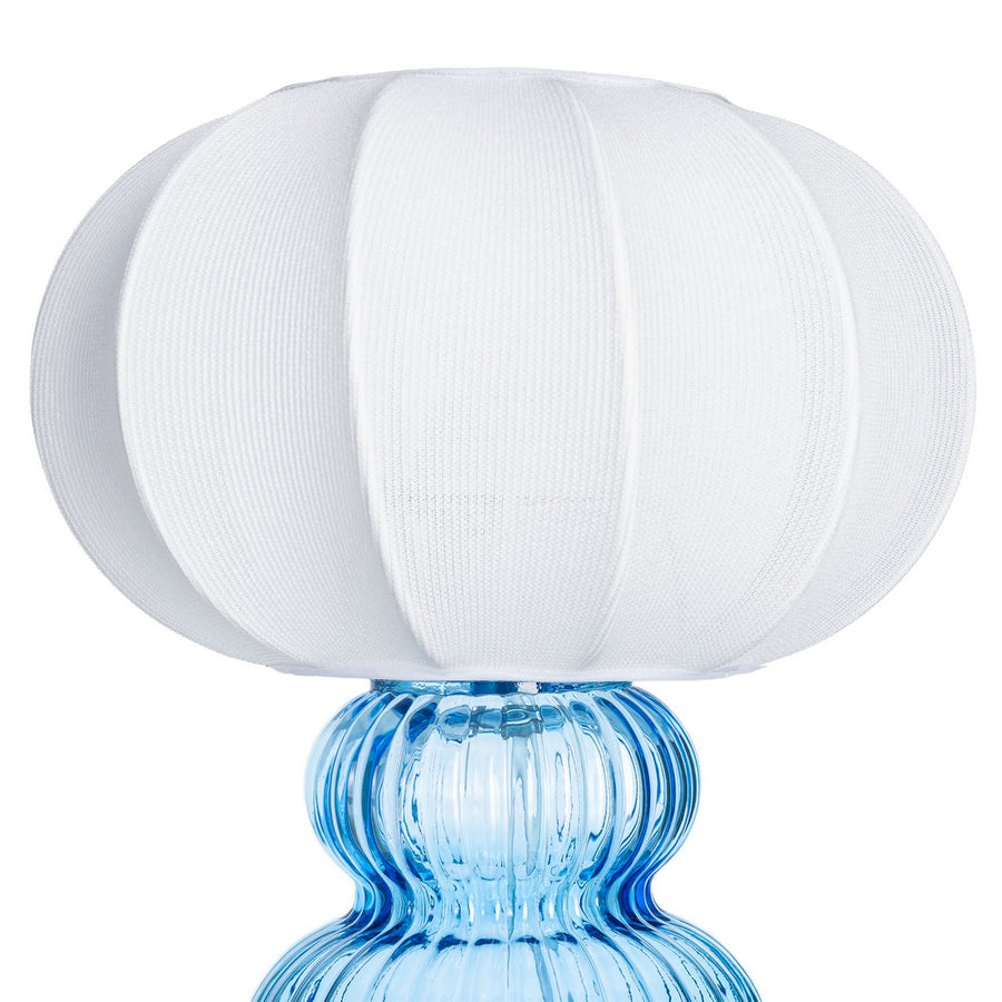 BLUE GLASS-FABRIC TABLE LAMP 21 X 21 X 25.50 CM